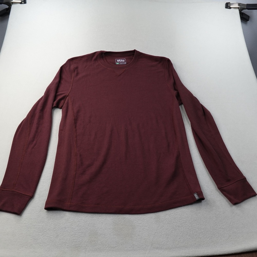 Stio Wister Waffle Crew Mens Large Red Long Sleeve Thermal Knit Hiking Outdoor